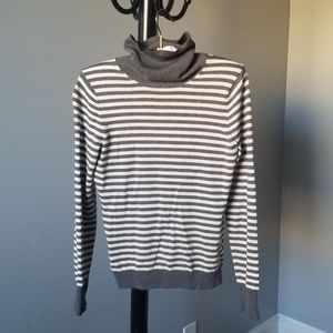 Banana Republic Silk Blend Stripe Turtleneck